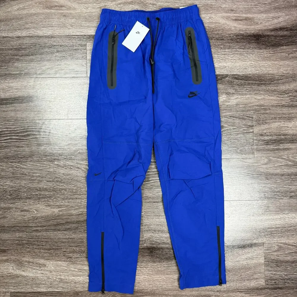 Nike Tech Woven Tapered Track Pants Bottoms Blue Men's Size Small HM8241-539